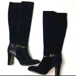 Banana republic suede black knee high boots size 8.5